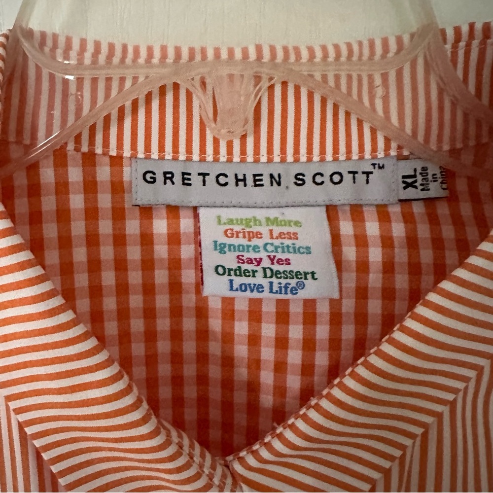 Gretchen Scott Wash & Wear Breezy Blouson Shirt Dress with Tie Waist Stripe XL - Picture 6 of 11